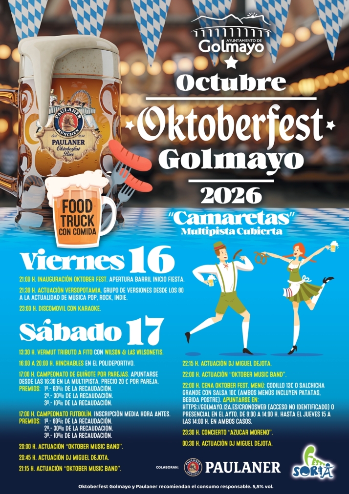 Golmayo celebra su Oktoberfest 2026: cerveza, salchichas y las Az&uacute;car Moreno | Imagen 1