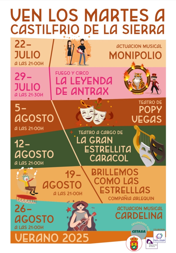 M&uacute;sica, teatro y circo llenar&aacute;n las noches de los martes de verano en Castilfr&iacute;o de la Sierra | Imagen 1