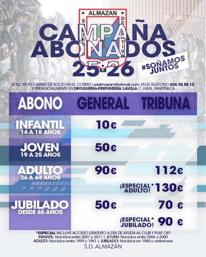 La S.D. Almaz&aacute;n lanza su campa&ntilde;a de abonados: objetivo hacer de La Arboleda un fort&iacute;n | Imagen 1
