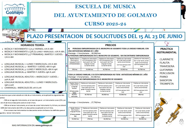 La Escuela de M&uacute;sica de Golmayo abre el plazo de admisi&oacute;n para nuevos alumnos | Imagen 1