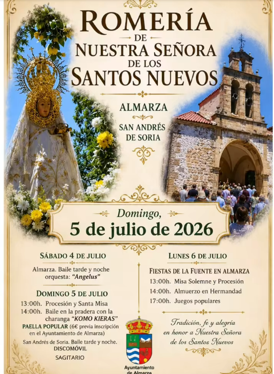 Programaci&oacute;n completa de la Romer&iacute;a de los Santos Nuevos 2026 en Almarza y San Andr&eacute;s de Soria | Imagen 1