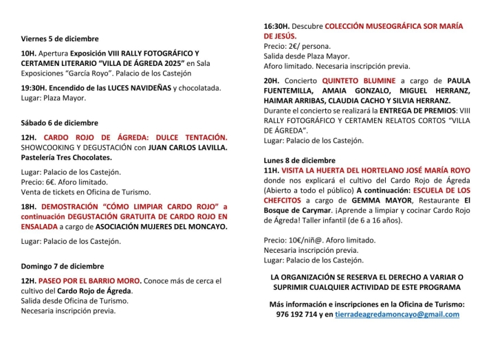 El Cardo Rojo protagoniza el puente de diciembre en &Aacute;greda con men&uacute;s, rutas y talleres | Imagen 1