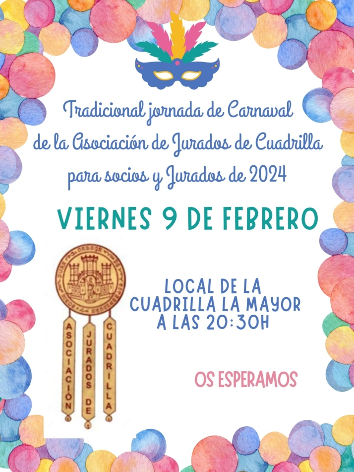 La asociaci&oacute;n de Jurados celebra pasado ma&ntilde;ana su merienda de Viernes de Carnaval | Imagen 1