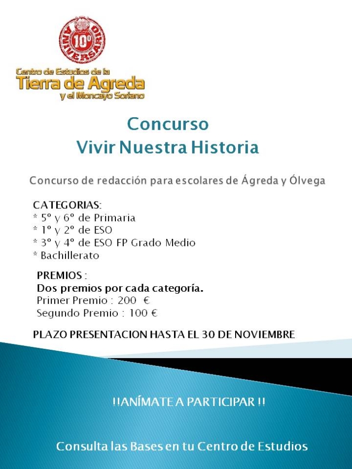 El Centro de Estudios Tierra de &Aacute;greda convoca el concurso &lsquo;Vivir nuestra historia&rsquo; | Imagen 1