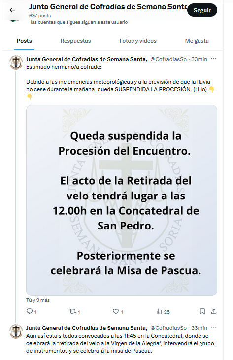 Suspendida la Procesi&oacute;n del Encuentro | Imagen 1