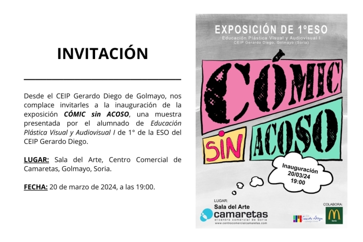 El CEIP de Golmayo abre la muestra 'C&oacute;mic sin Acoso' este mi&eacute;rcoles | Imagen 1
