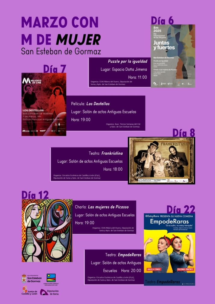 San Esteban de Gormaz celebra el D&iacute;a de la Mujer con cine, talleres y m&aacute;s | Imagen 1