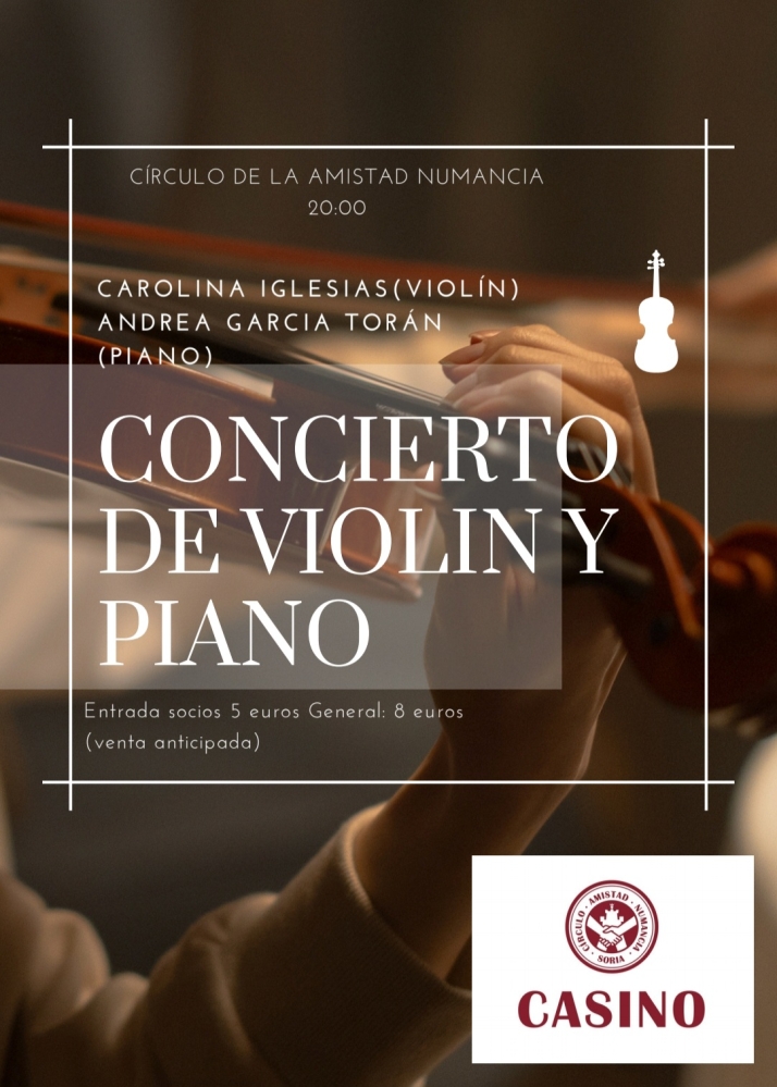 Concierto de viol&iacute;n y piano este lunes en el Casino | Imagen 1