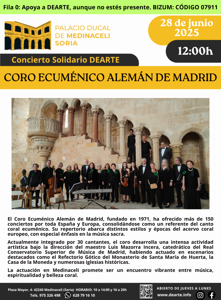 El s&aacute;bado, concierto del Coro Ecum&eacute;nico Alem&aacute;n de Madrid en Medinaceli | Imagen 1