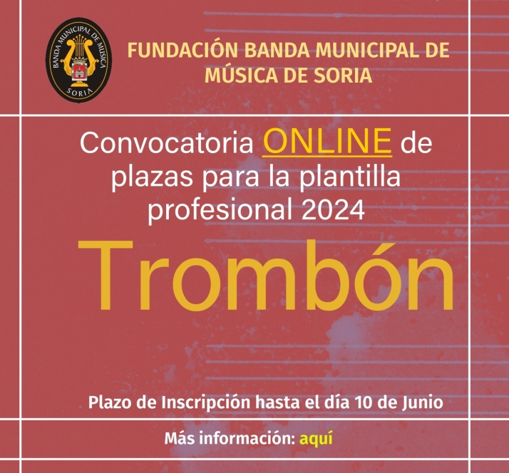 La Banda de M&uacute;sica convoca una plaza de instrumentista para tromb&oacute;n | Imagen 1
