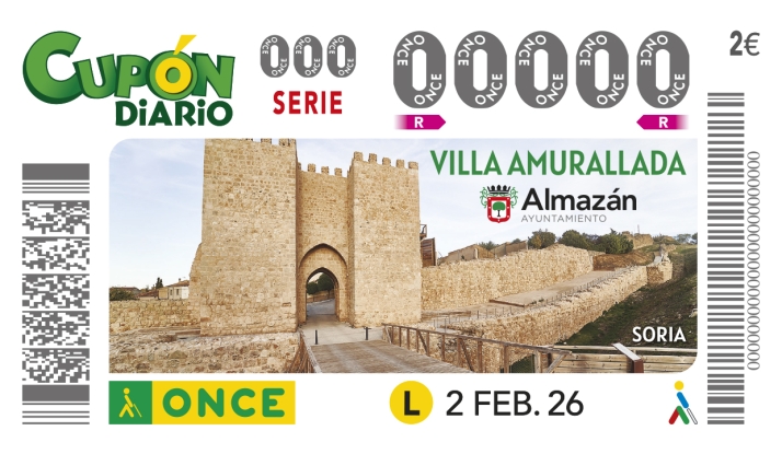 El recinto defensivo de Almaz&aacute;n protagoniza el sorteo diario de la ONCE del 2 de febrero | Imagen 1