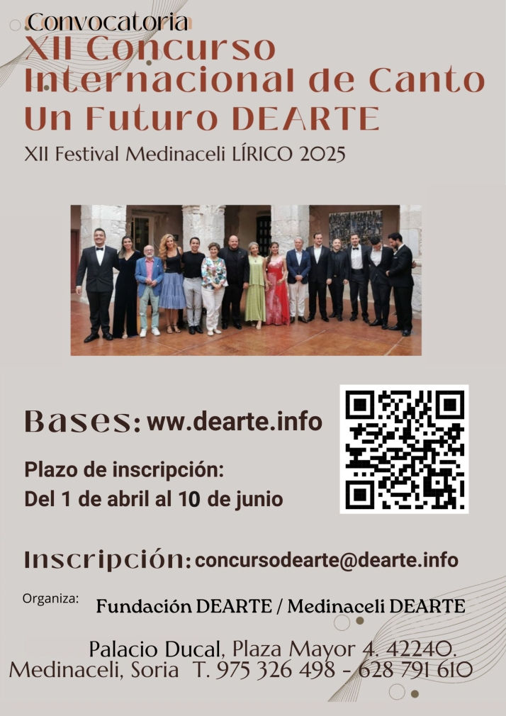El festival l&iacute;rico de Medinaceli convoca su XII Concurso Internacional de Canto  | Imagen 1