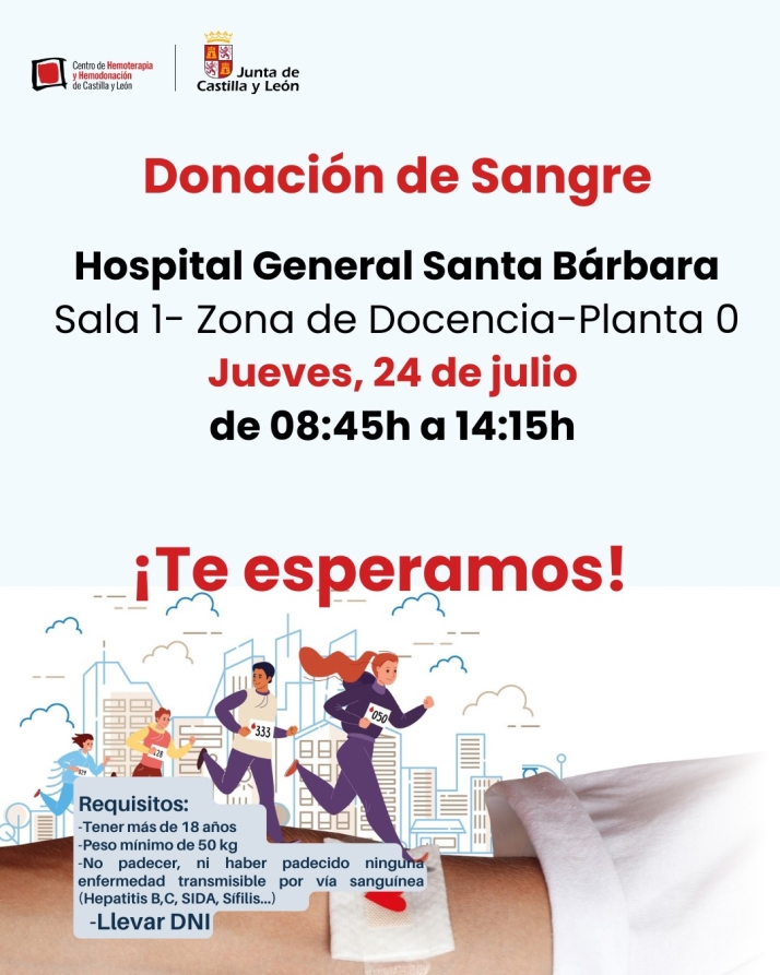 Este jueves, jornada de donaci&oacute;n de sangre en el Santa B&aacute;rbara | Imagen 1