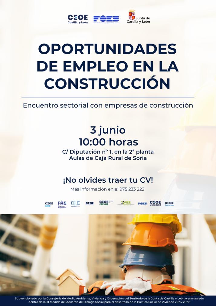 FOES lanza una feria de empleo para cubrir vacantes en el sector de la construcci&oacute;n | Imagen 1
