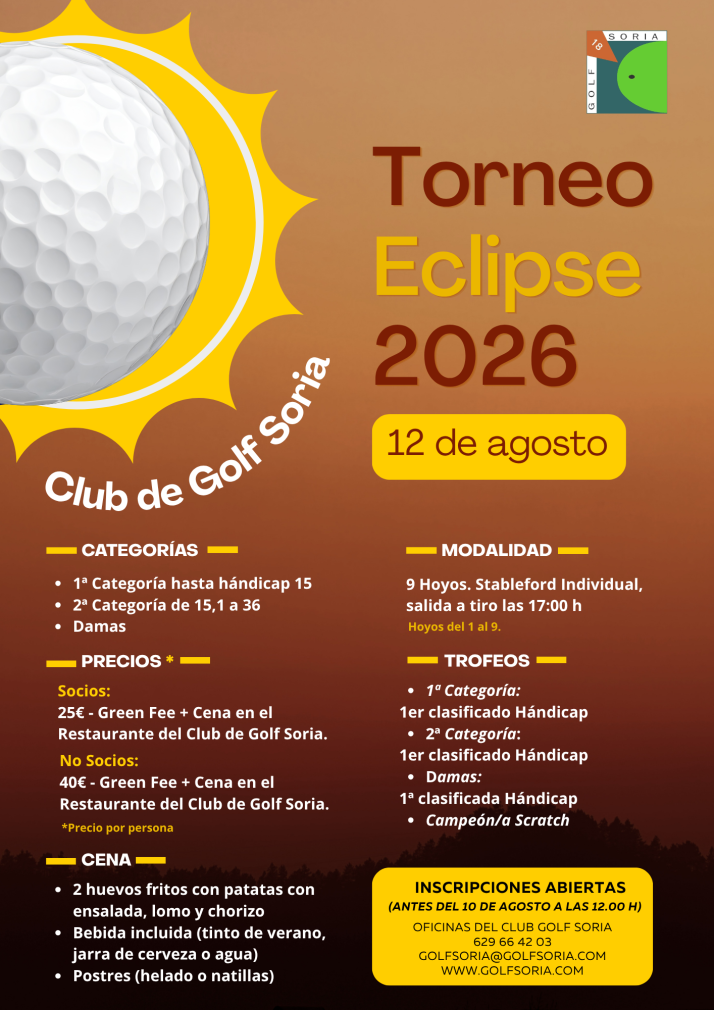 El Club de Golf Soria abre las inscripciones para el Torneo Eclipse | Imagen 1