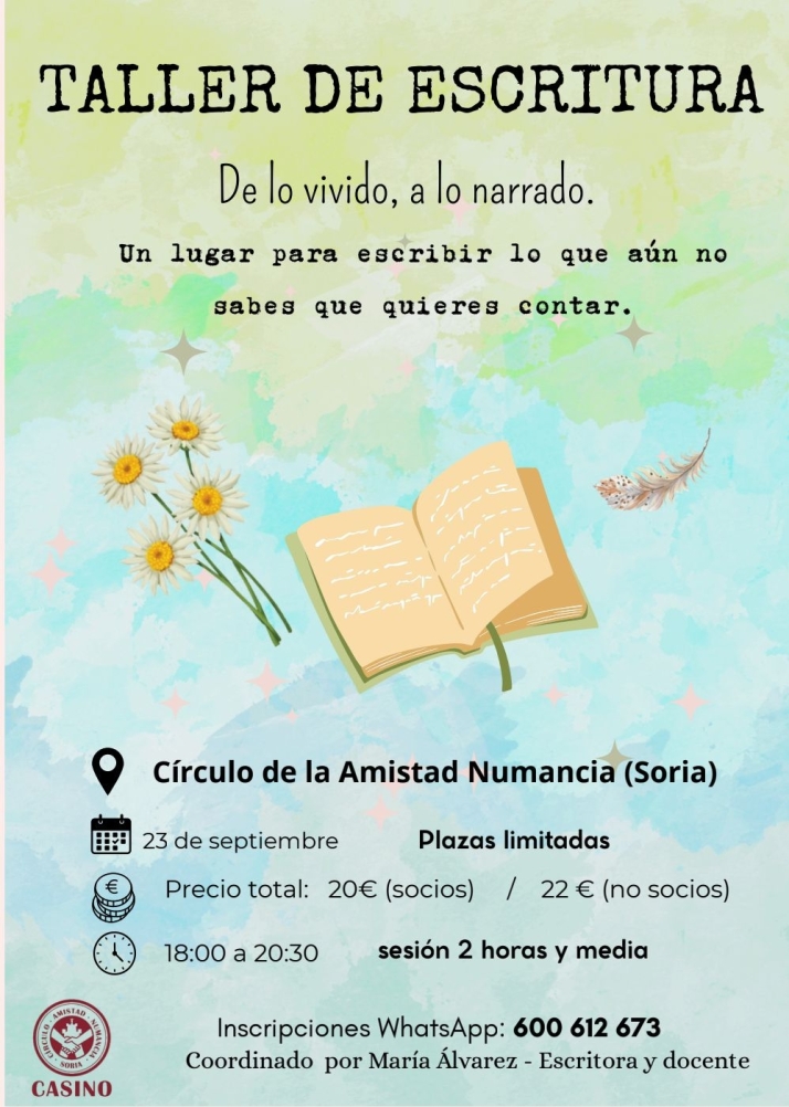 El Casino acoge un nuevo taller de escritura creativa | Imagen 1
