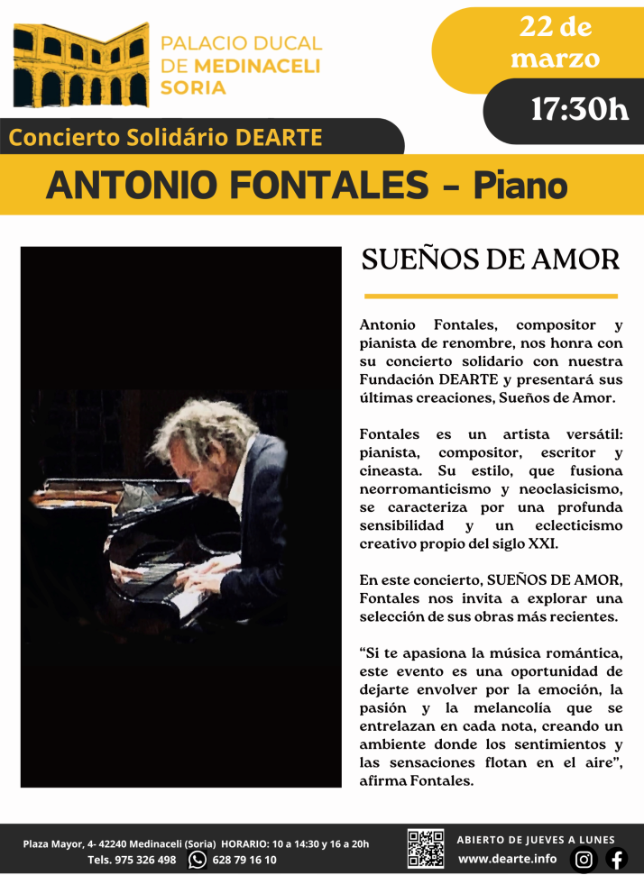 El s&aacute;bado, concierto solidario de piano en Medinaceli | Imagen 1