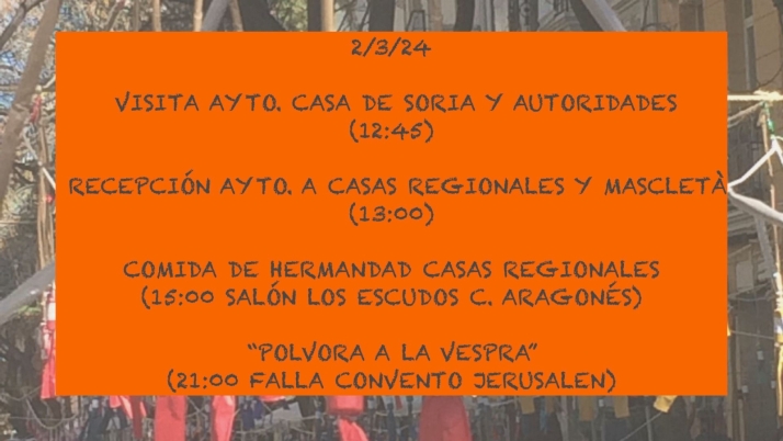Seis jornadas copan la actividad fallera de la Casa de Soria en Valencia | Imagen 1
