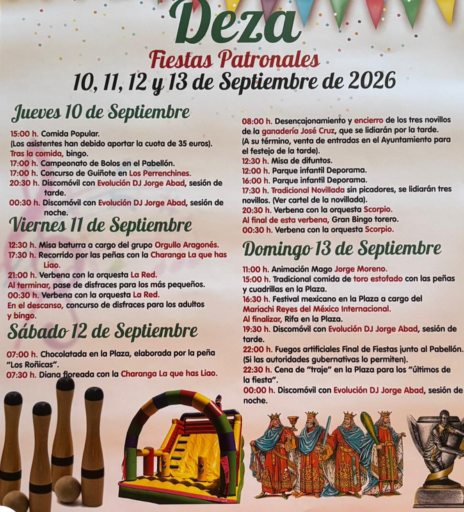 Una novillada sin picadores y una comida de toro estofado centran las fiestas de Deza | Imagen 1