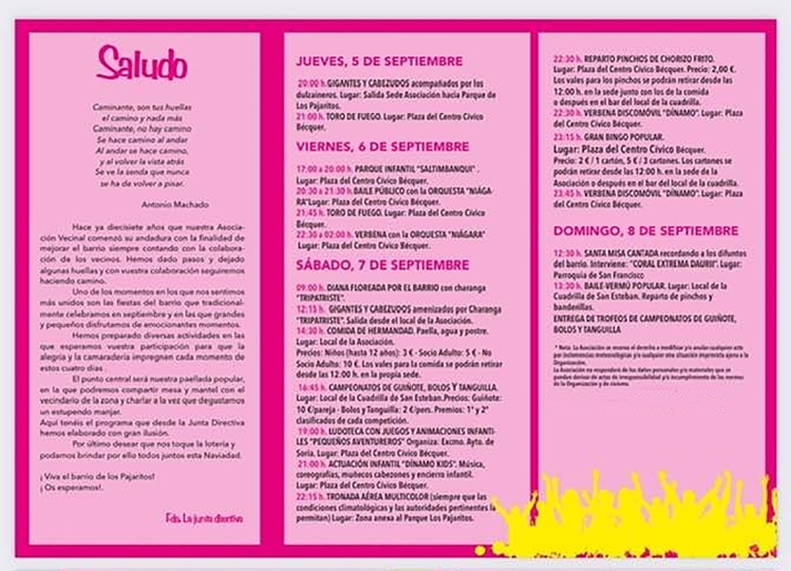 Programa de fiestas del barrio de Los Pajaritos 2024 | Imagen 1