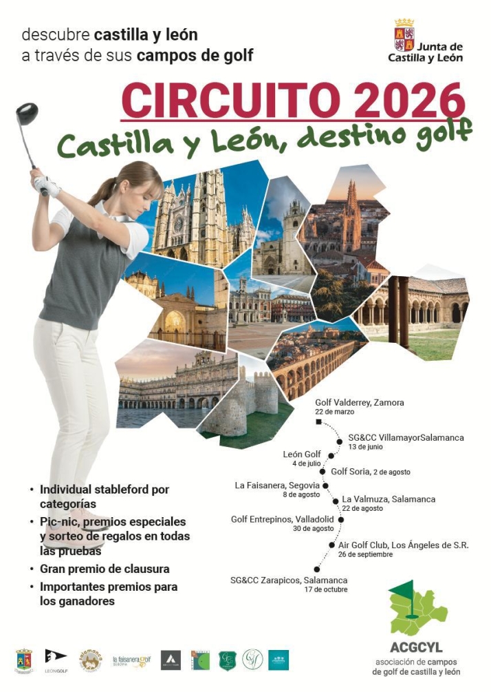 El nuevo Circuito de Golf 2026 de la Asociaci&oacute;n de Campos de Castilla y Le&oacute;n visitar&aacute; Soria el 2 de agosto | Imagen 1