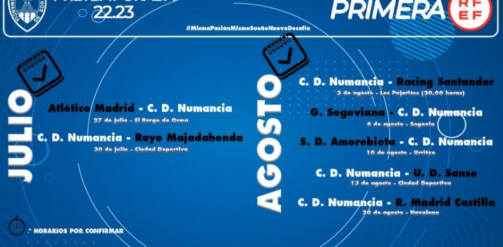 Atl&eacute;tico, Racing o Castilla, platos fuertes de la pretemporada del Numancia | Imagen 1