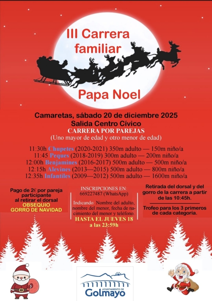 Familias de Golmayo correr&aacute;n juntas en la tradicional Carrera de Pap&aacute; Noel  | Imagen 1