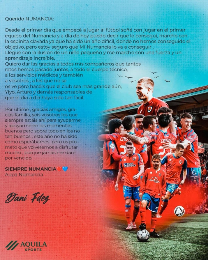 Dani Fern&aacute;ndez se marcha del Numancia y ficha por la S.D. Logro&ntilde;&eacute;s | Imagen 1