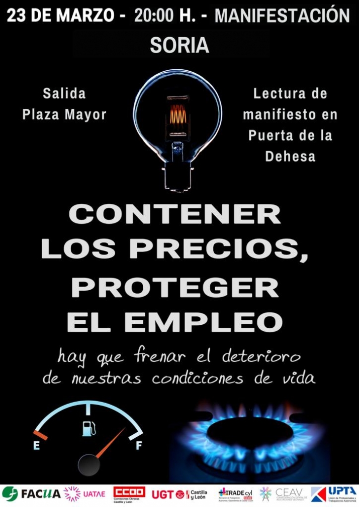 Soria se manifestar&aacute; el mi&eacute;rcoles ante la subida del precio de la luz | Imagen 1