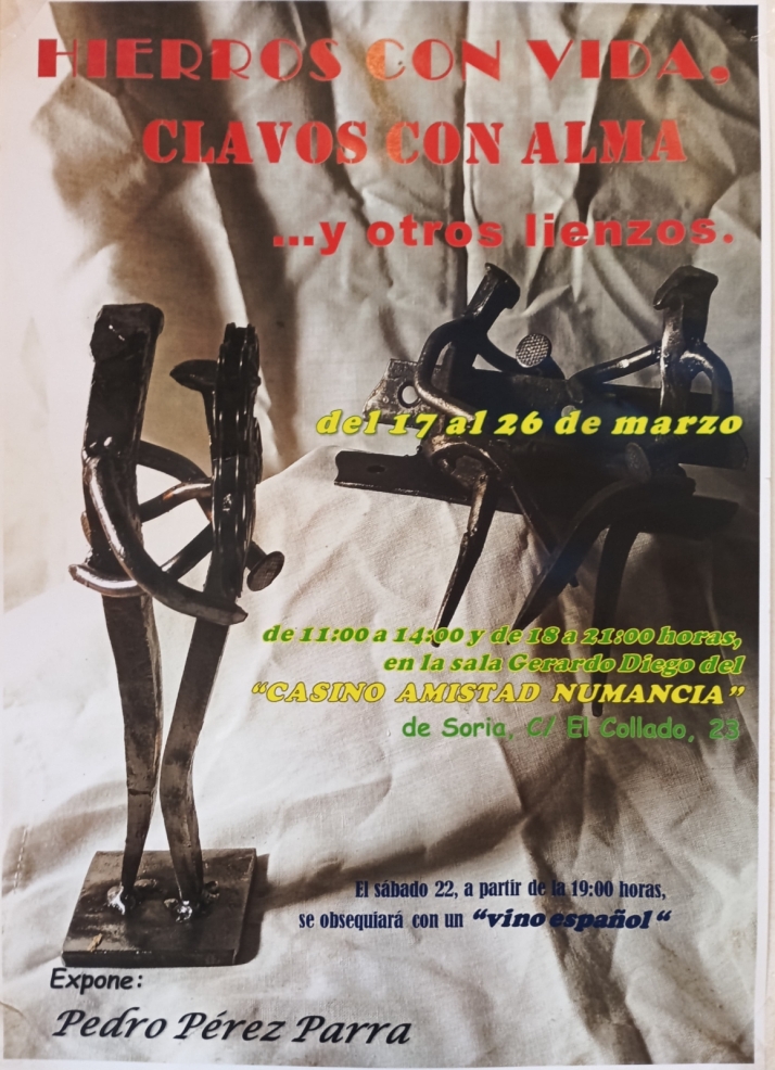 La muestra 'Hierros con vida, Clavos con Alma...y otros lienzos' de Pedro P&eacute;rez llega al Casino de Soria | Imagen 1