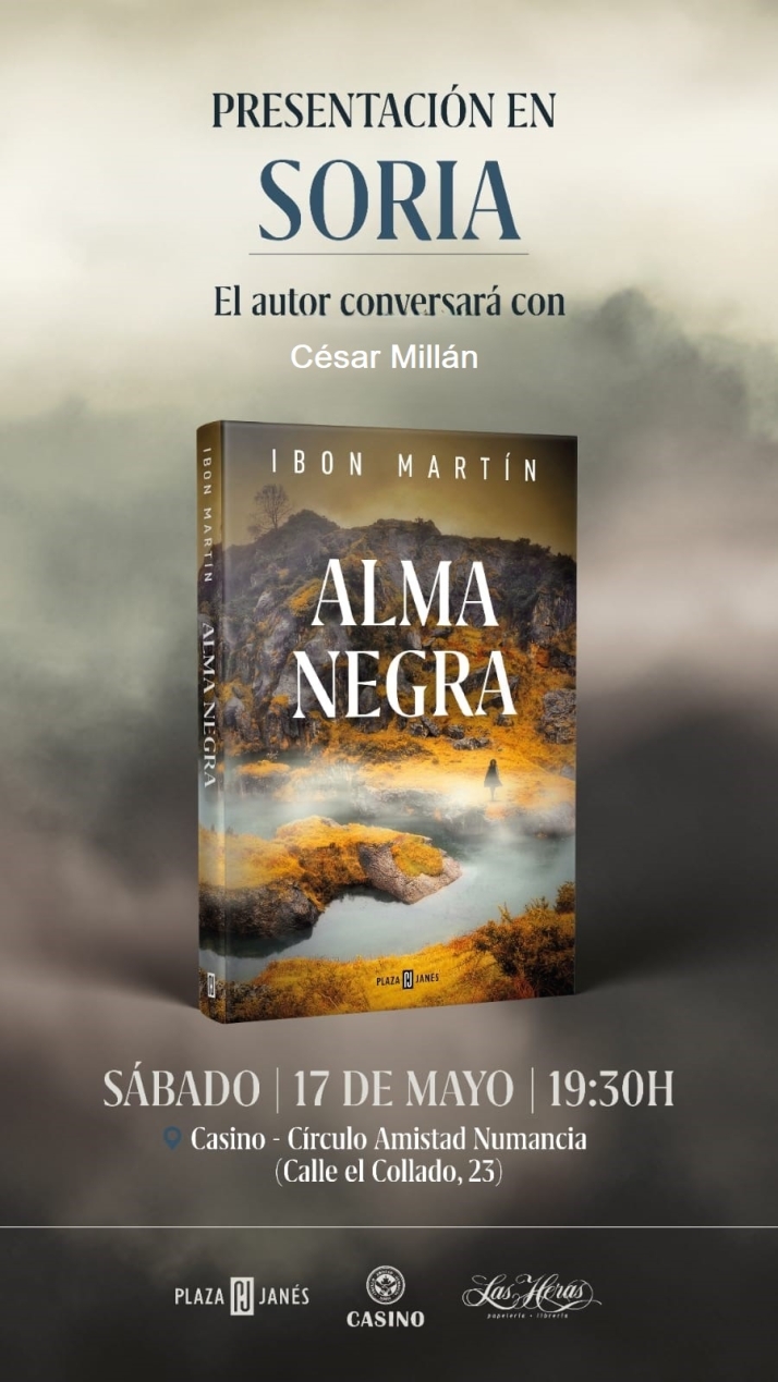 Ibon Mart&iacute;n presenta su thriller 'Alma Negra' en el Casino de Soria | Imagen 1