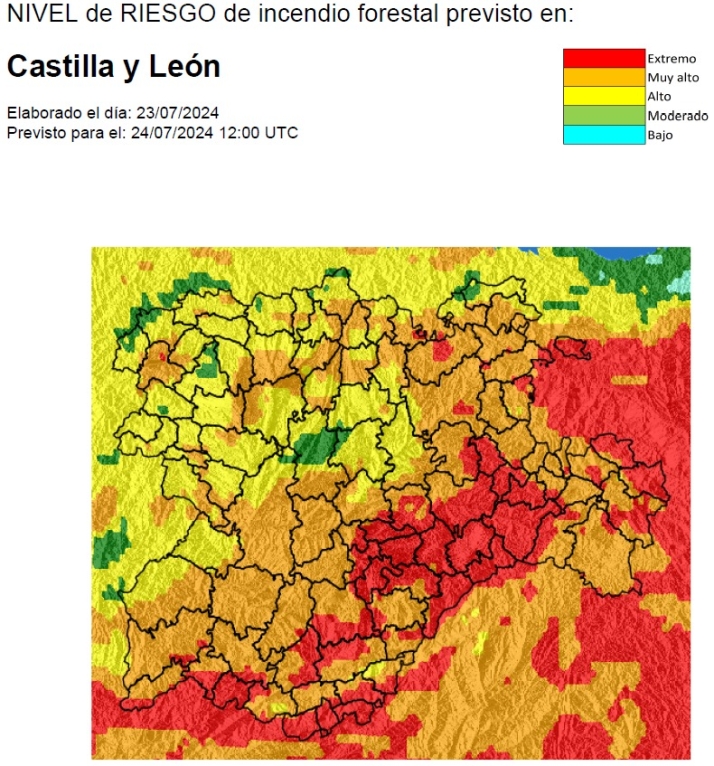 Hoy mi&eacute;rcoles, riesgo muy alto o extremo de incendios forestales en toda la provincia | Imagen 1