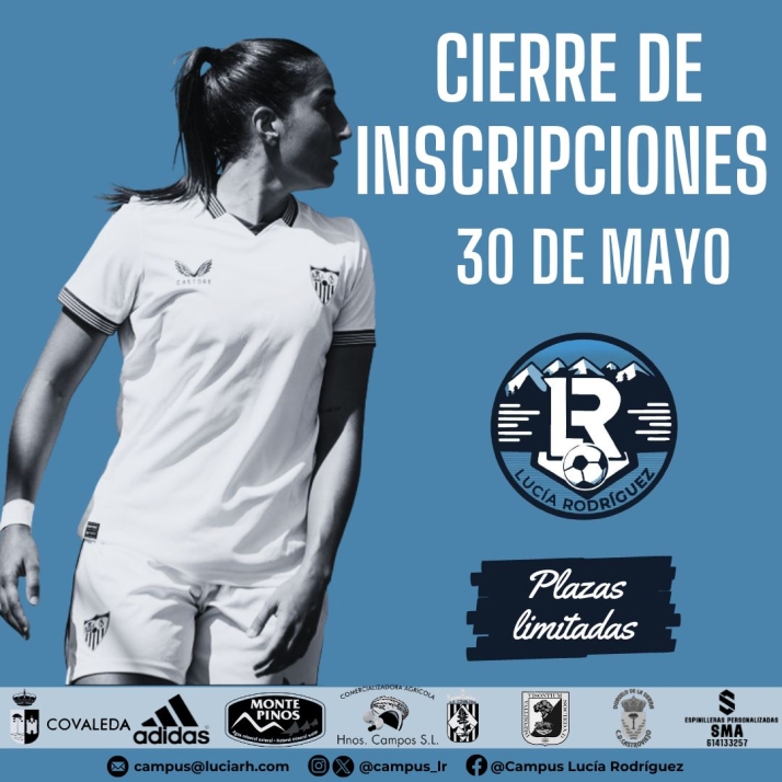 El campus de f&uacute;tbol Luc&iacute;a Rodr&iacute;guez cierra el periodo de inscripciones el pr&oacute;ximo 30 de mayo  | Imagen 1