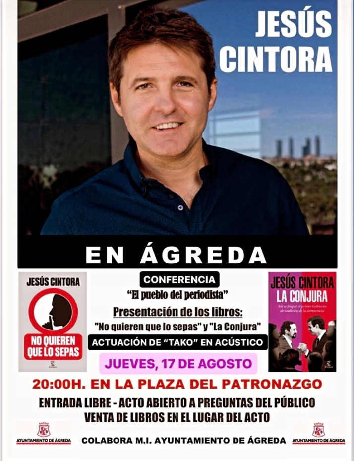 Jes&uacute;s Cintora presentar&aacute; dos de sus libros en &Aacute;greda el pr&oacute;ximo 17 de agosto | Imagen 1