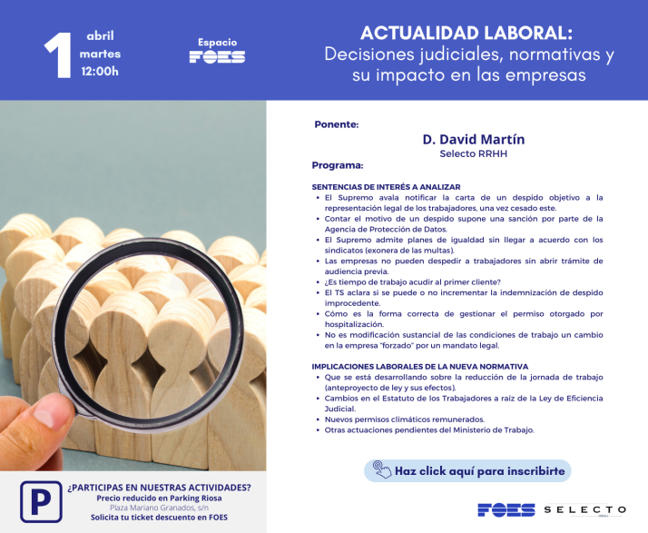 David Mart&iacute;n Ochagavia protagoniza una jornada del ciclo &lsquo;Actualidad laboral: decisiones judiciales, normativas y su impacto en las empresas&rsquo; | Imagen 1