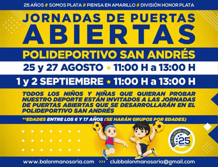 El Balonmano Soria invita a ni&ntilde;os y ni&ntilde;as de 6 a 17 a&ntilde;os a probar el deporte | Imagen 1