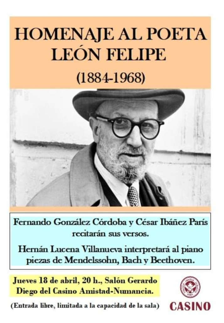 Recital po&eacute;tico sobre Le&oacute;n Felipe este jueves en el Casino | Imagen 1