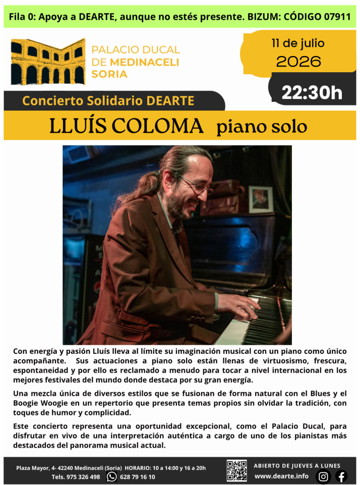 El pianista Llu&iacute;s Coloma ofrecer&aacute; un concierto solidario en Medinaceli | Imagen 1