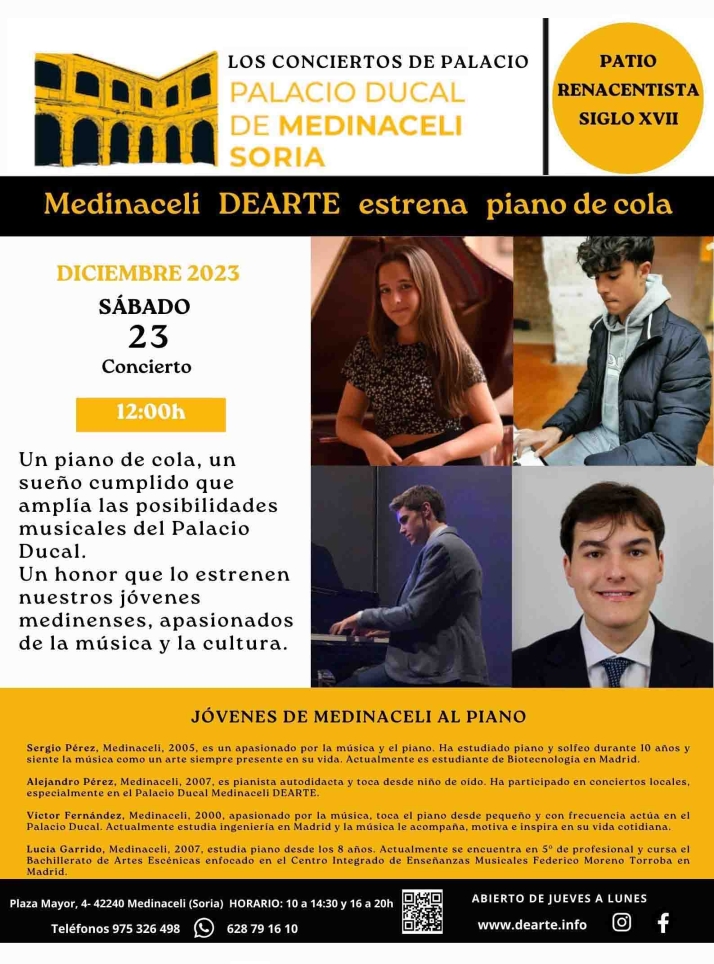 Medinaceli DEARTE estrena piano de cola este s&aacute;bado | Imagen 1