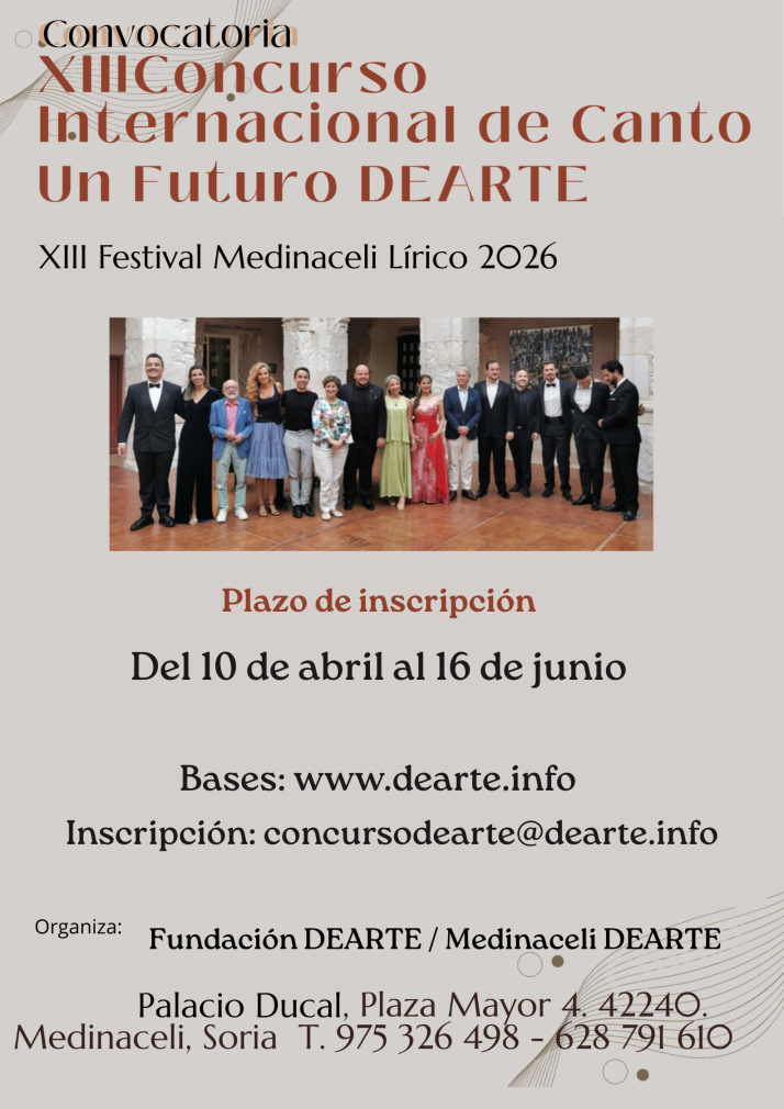 Medinaceli abre la inscripci&oacute;n para su XIII Concurso Internacional de Canto | Imagen 1