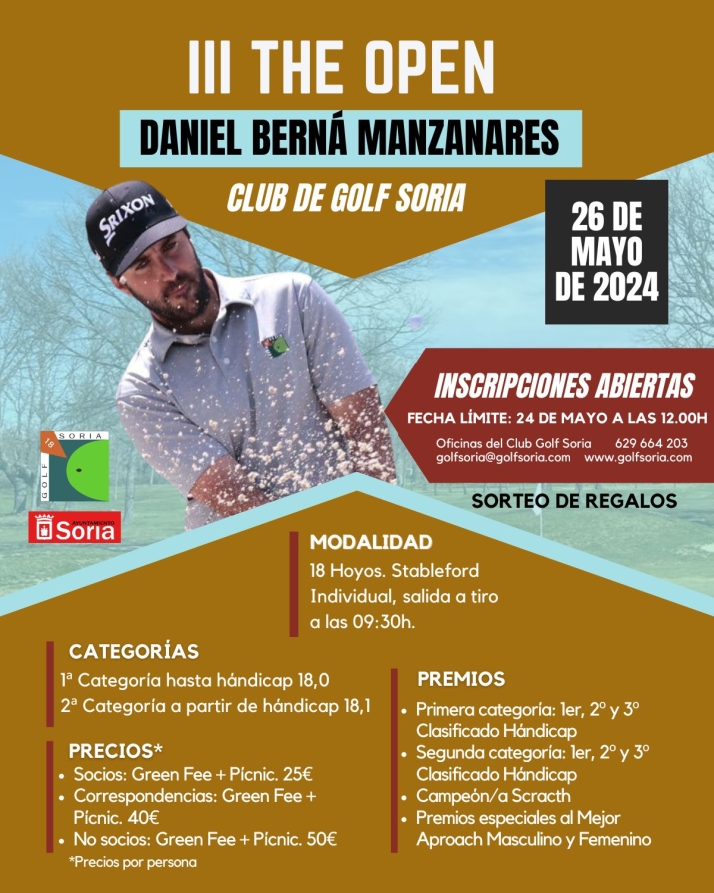 El III The Open Daniel Bern&aacute; del 26 de mayo abre inscripciones | Imagen 1