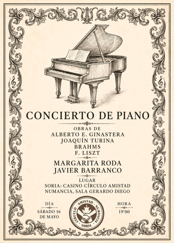 El Casino acoge un concierto de piano de Margarita Roda y Javier Barranco | Imagen 1