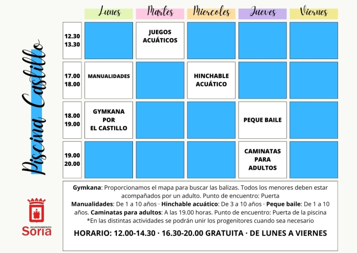 La piscina del Castillo oferta actividades de ocio y deporte durante las tardes con acceso gratuito | Imagen 1