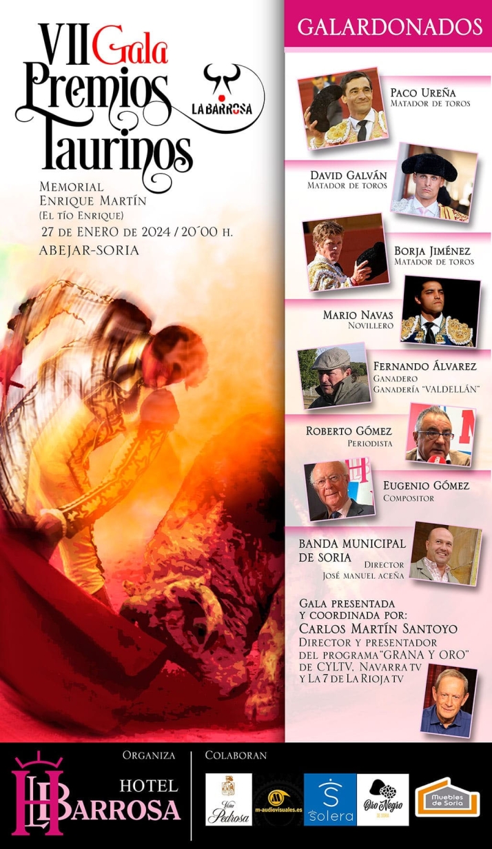 El 27 de enero, la gala de premios taurinos del Hotel La Barrosa | Imagen 1