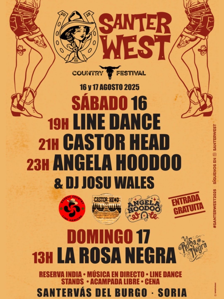 M&uacute;sica country, baile y botas vaqueras: todo listo para el SANTERWEST en Santerv&aacute;s del Burgo | Imagen 1