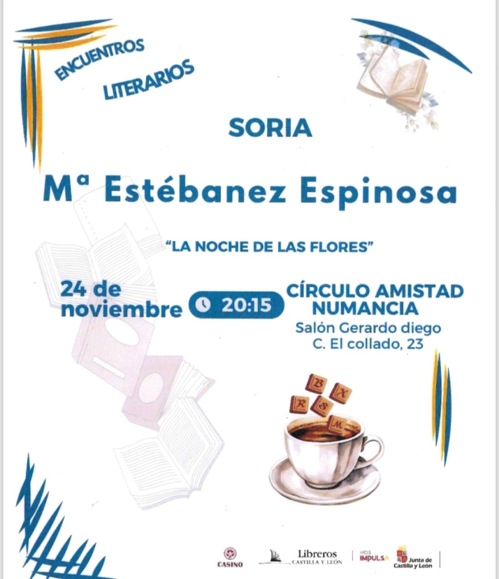 El Casino acoger&aacute; un encuentro literario con 'La noche de las flores' de Mar&iacute;a Est&eacute;banez Espinosa | Imagen 1