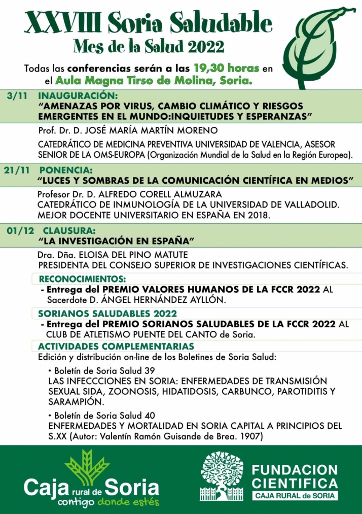 El exdirector general de la OMS abrir&aacute; el Soria Saludable 2022 | Imagen 1