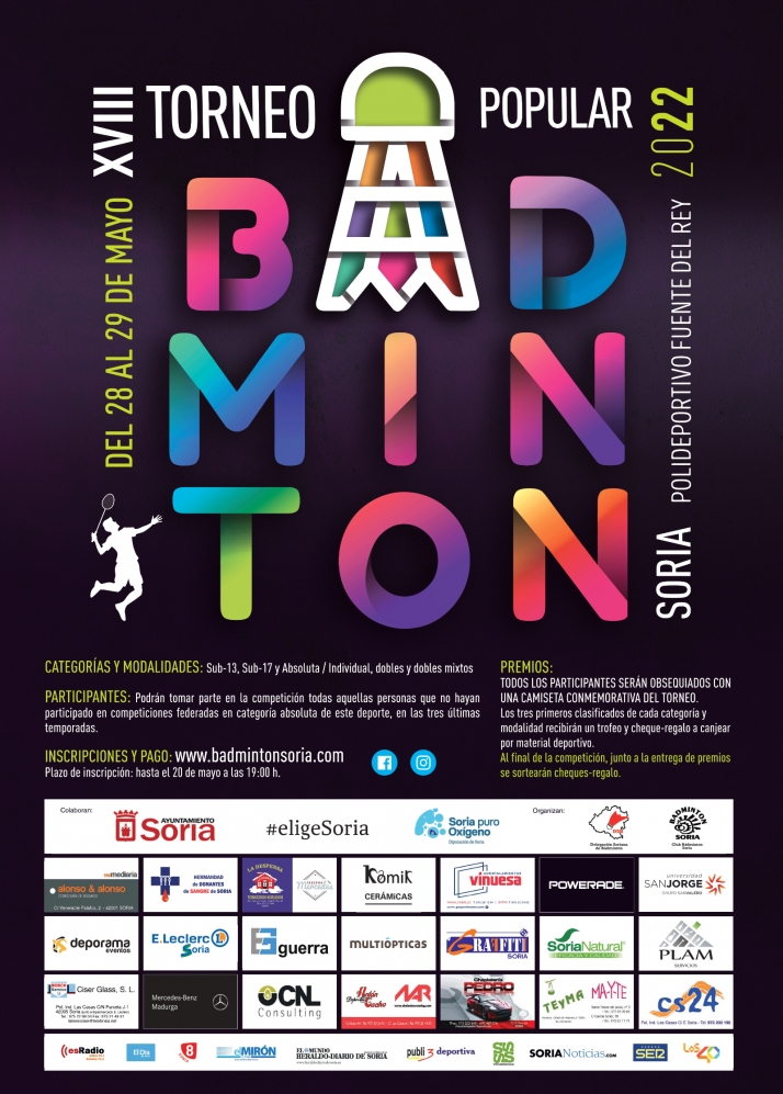 El Torneo Popular de B&aacute;dminton regresa a Soria para celebrar su mayor&iacute;a de edad | Imagen 1