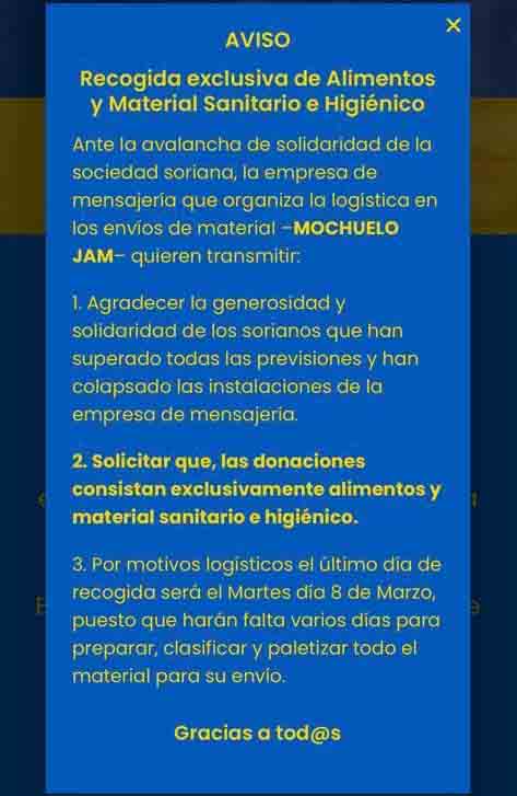 Suspendida la recogida de ropa para Ucrania | Imagen 1