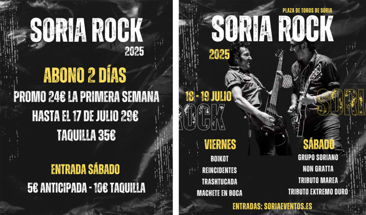 Soria Rock 2025: abonos a 24&amp;euro; por tiempo limitado y todos los detalles del cartel | Imagen 1